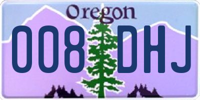 OR license plate 008DHJ