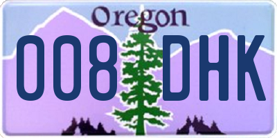 OR license plate 008DHK