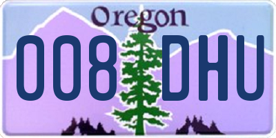 OR license plate 008DHU