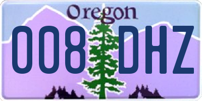 OR license plate 008DHZ