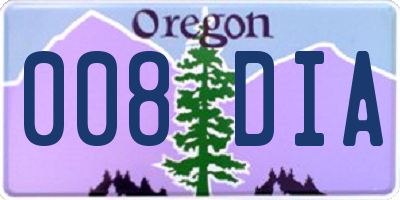 OR license plate 008DIA