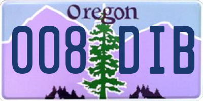 OR license plate 008DIB