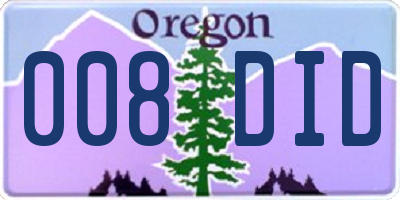 OR license plate 008DID