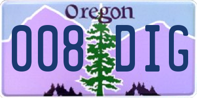 OR license plate 008DIG