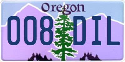 OR license plate 008DIL