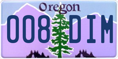 OR license plate 008DIM