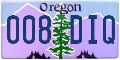 OR license plate 008DIQ