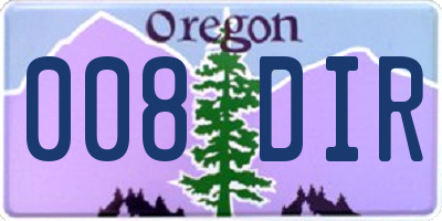 OR license plate 008DIR