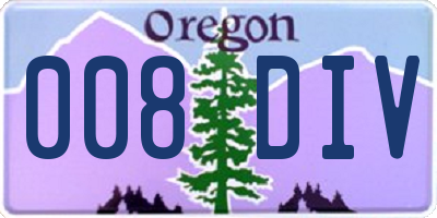 OR license plate 008DIV