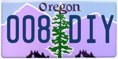 OR license plate 008DIY