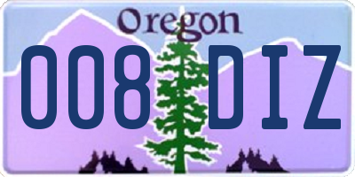 OR license plate 008DIZ