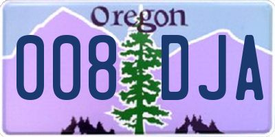 OR license plate 008DJA