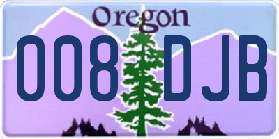 OR license plate 008DJB