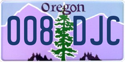 OR license plate 008DJC