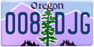 OR license plate 008DJG