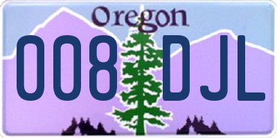OR license plate 008DJL