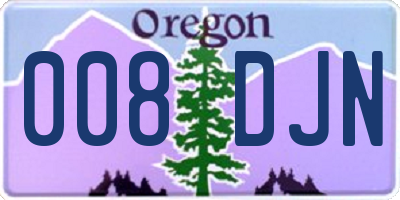 OR license plate 008DJN