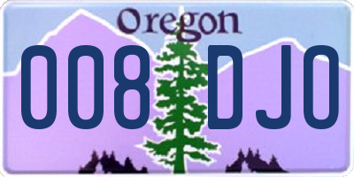 OR license plate 008DJO