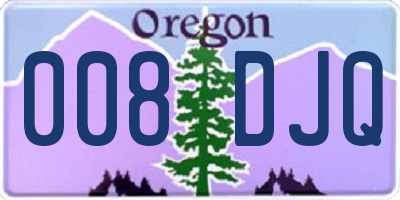 OR license plate 008DJQ