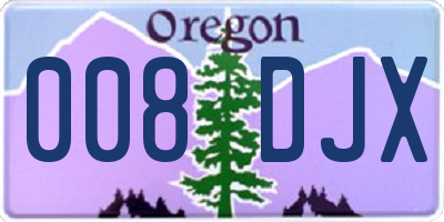 OR license plate 008DJX