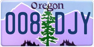 OR license plate 008DJY
