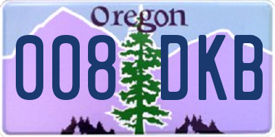 OR license plate 008DKB