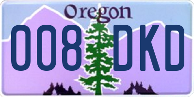 OR license plate 008DKD