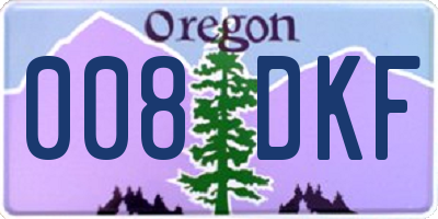 OR license plate 008DKF