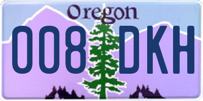 OR license plate 008DKH