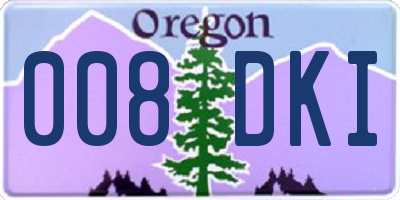 OR license plate 008DKI