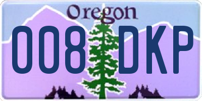 OR license plate 008DKP