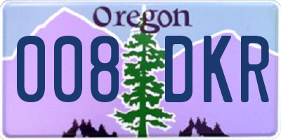 OR license plate 008DKR