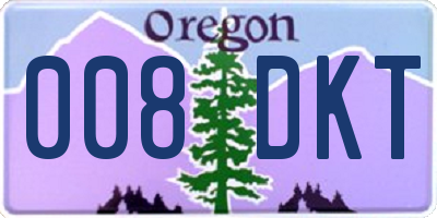 OR license plate 008DKT