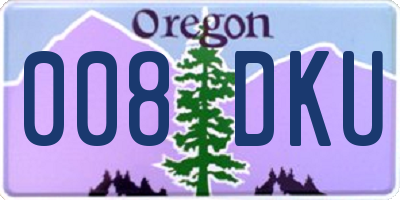 OR license plate 008DKU