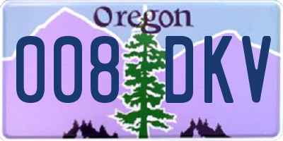 OR license plate 008DKV