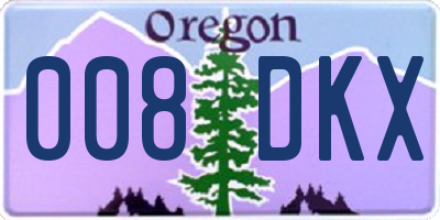 OR license plate 008DKX