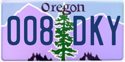 OR license plate 008DKY