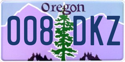 OR license plate 008DKZ