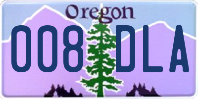 OR license plate 008DLA