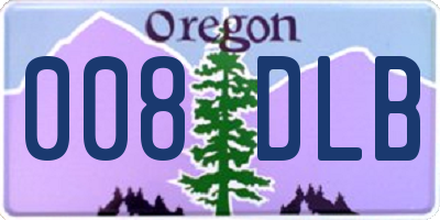 OR license plate 008DLB