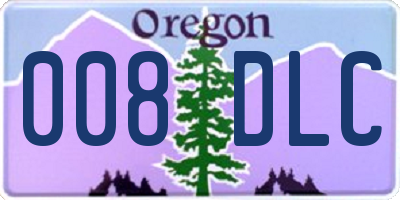 OR license plate 008DLC