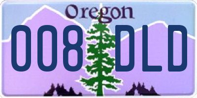 OR license plate 008DLD