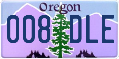 OR license plate 008DLE