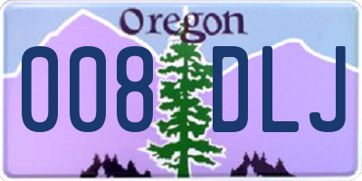OR license plate 008DLJ