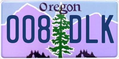 OR license plate 008DLK