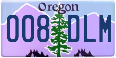 OR license plate 008DLM