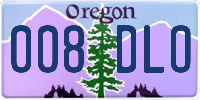 OR license plate 008DLO