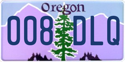 OR license plate 008DLQ