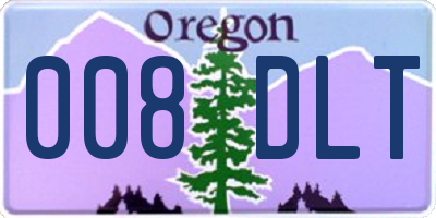 OR license plate 008DLT
