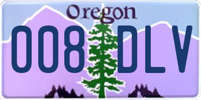 OR license plate 008DLV